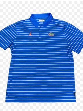 Nike Jumpman Jordan Florida Gators On Field Striped Polo Golf Shirt Dri-Fit 3XL